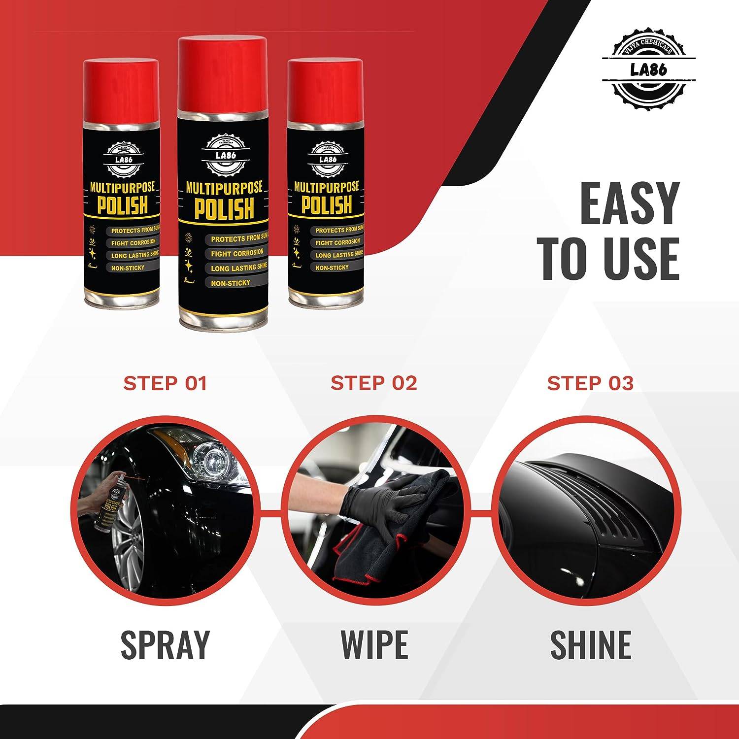 Buy 3 In 1 High Protection Car Coating Spray Clean, Polish Repair,  Multipurpose Liquid Car Bike Polish Also Suitable for Dashboard, Restores  Faded Plastic Fiber, Combo, Each 200ml - Lowest price in India